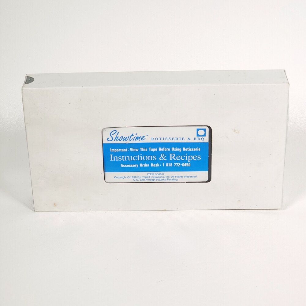 Ronco Showtime‎ Rotisserie & BBQ 5000 Series Instructions & Recipes VHS Sealed